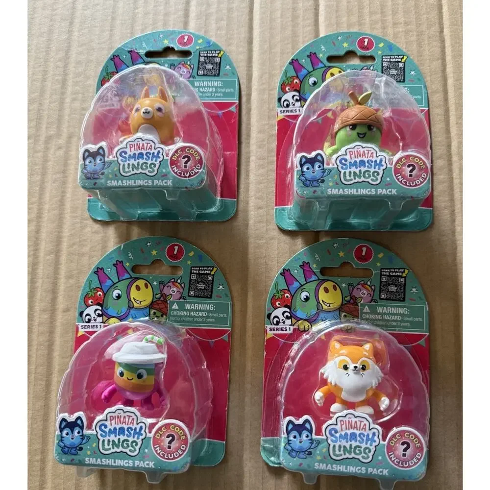 4 Pack Pinata SMASHLINGS FIGURES TOYS GIFTS KIDS Gamers Codes